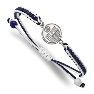 Stainless Steel NHL LogoArt Edmonton Oilers Adjustable Cord Bracelet