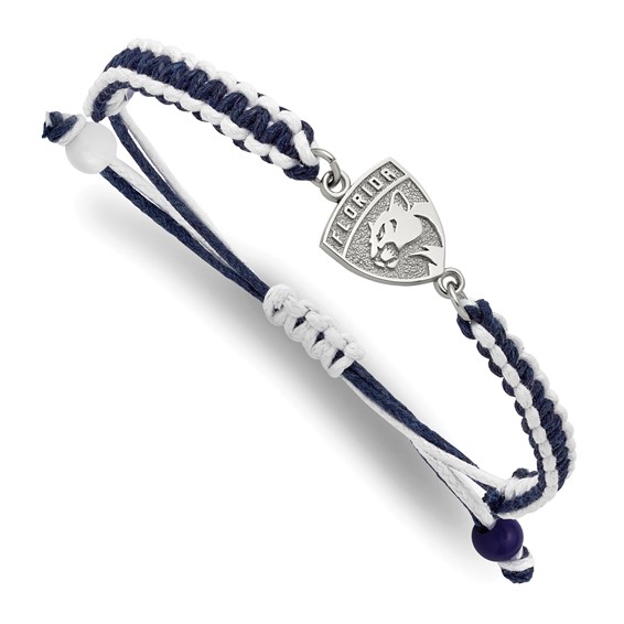 Stainless Steel NHL LogoArt Florida Panthers Adjustable Cord Bracelet