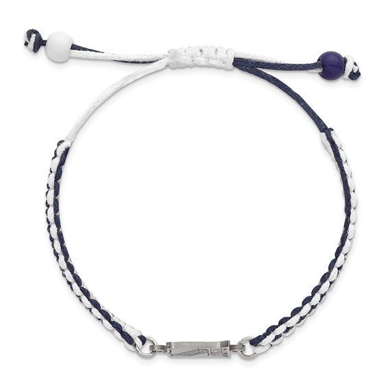 Stainless Steel NHL LogoArt NY Rangers Adjustable Cord Bracelet