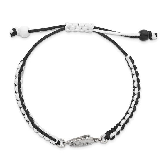 Stainless Steel NHL LogoArt Ottawa Senators Adjustable Cord Bracelet