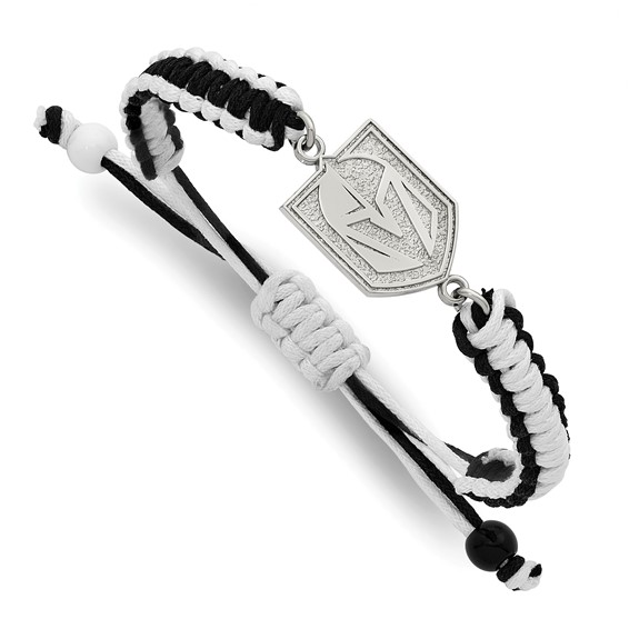 Stainless Steel NHL LogoArt Vegas Golden Knights Adjustable Cord Bracelet