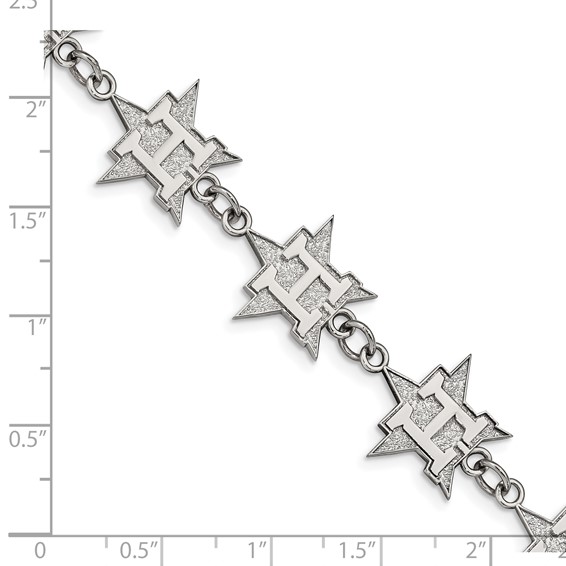 Stainless Steel Major League Baseball LogoArt Houston Astros w/1.5in ext Bracelet