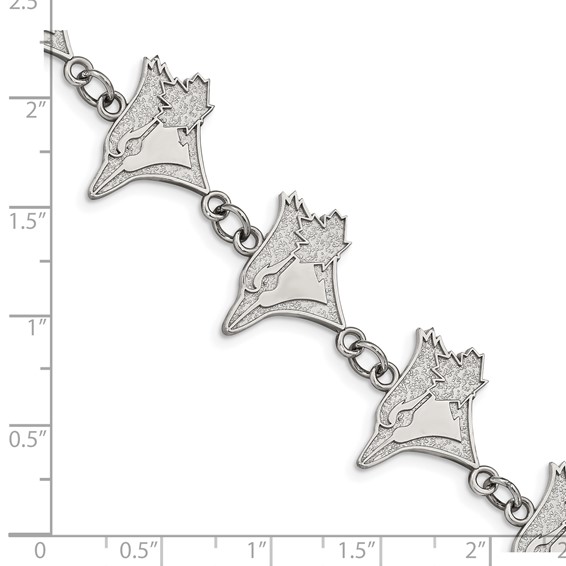 Stainless Steel Major League Baseball LogoArt Toronto Blue Jays Link w/1.5in ext Bracelet