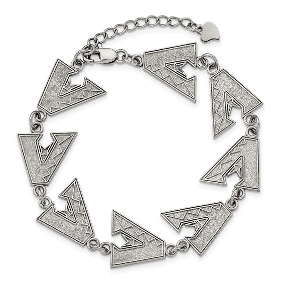 Stainless Steel Major League Baseball LogoArt Arizona Diamondbacks Link Bracelet