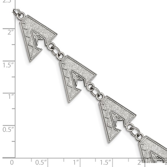 Stainless Steel Major League Baseball LogoArt Arizona Diamondbacks Link Bracelet