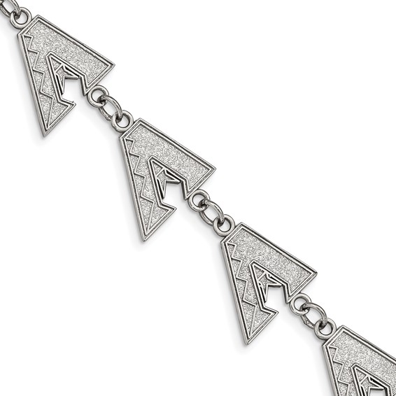 Stainless Steel Major League Baseball LogoArt Arizona Diamondbacks Link Bracelet