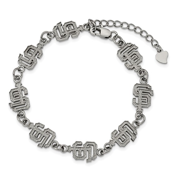 Stainless Steel Major League Baseball LogoArt San Francisco Giants w/1.5in ext Bracelet