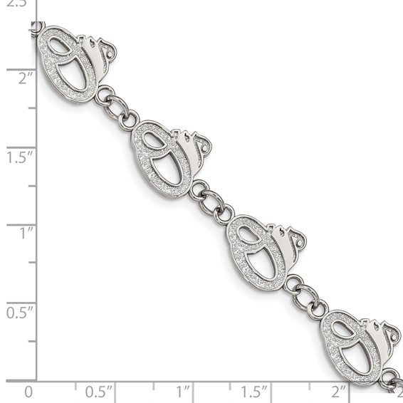 Stainless Steel Major League Baseball LogoArt Baltimore Orioles w/1.5in ext Link Bracelet