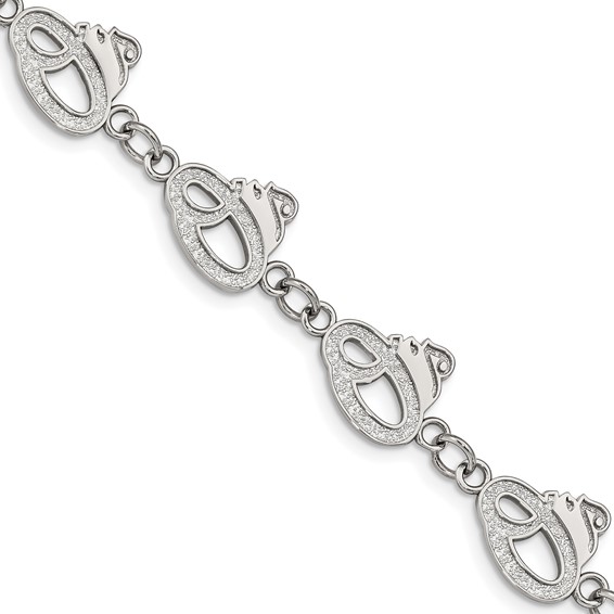 Stainless Steel Major League Baseball LogoArt Baltimore Orioles w/1.5in ext Link Bracelet