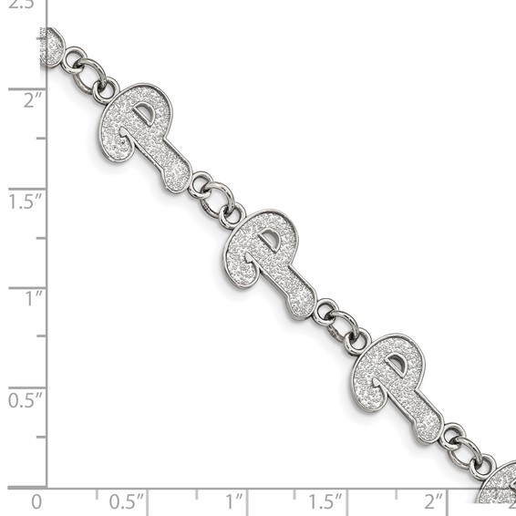 Stainless Steel Major League Baseball LogoArt Philadelphia Phillies w/1.5in ext Bracelet