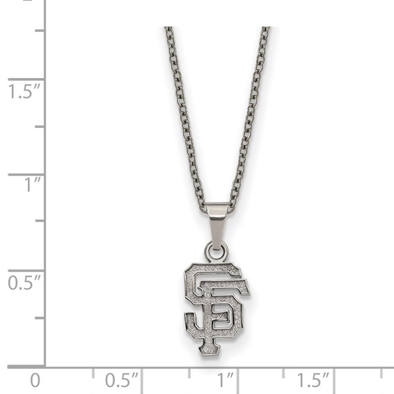 Stainless Steel Major League Baseball LogoArt San Francisco Giants w/2in ext Necklace