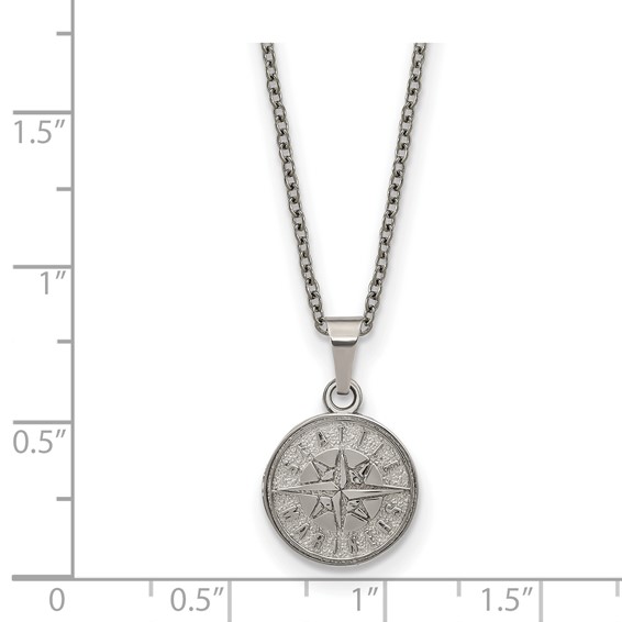 Stainless Steel Major League Baseball LogoArt Seattle Mariners w/2in ext Pendant Necklace