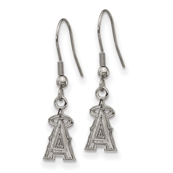 Stainless Steel Major League Baseball LogoArt Los Angeles Angels Dangle Earrings