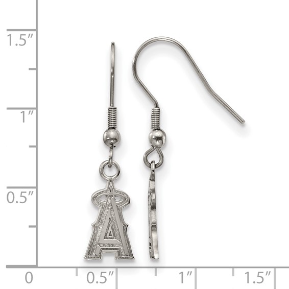 Stainless Steel Major League Baseball LogoArt Los Angeles Angels Dangle Earrings