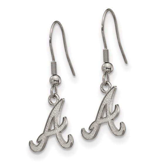 Stainless Steel Major League Baseball LogoArt Atlanta Braves Dangle Earrings