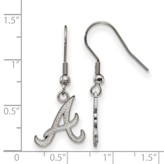 Stainless Steel Major League Baseball LogoArt Atlanta Braves Dangle Earrings