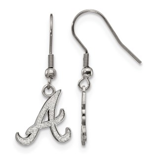 Stainless Steel Major League Baseball LogoArt Atlanta Braves Dangle Earrings