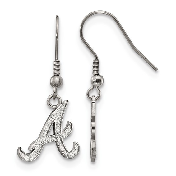 Stainless Steel Major League Baseball LogoArt Atlanta Braves Dangle Earrings
