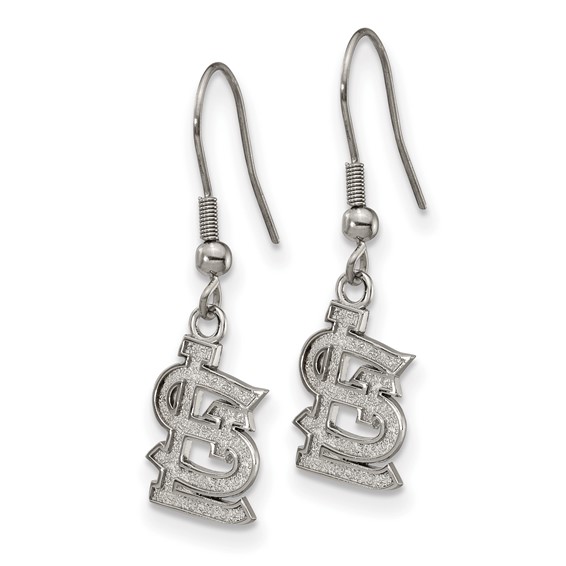 Stainless Steel Major League Baseball LogoArt St. Louis Cardinals St. L Dangle Earrings