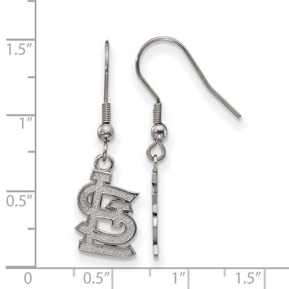 Stainless Steel Major League Baseball LogoArt St. Louis Cardinals St. L Dangle Earrings