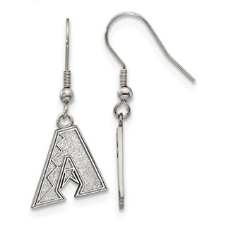 Stainless Steel Major League Baseball LogoArt Arizona Diamondbacks Dangle Earrings