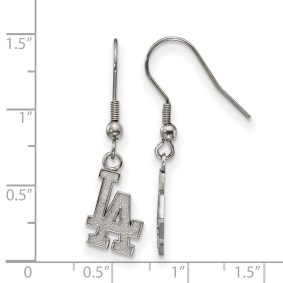 Stainless Steel Major League Baseball LogoArt Los Angeles Dodgers Dangle Earrings