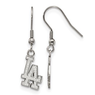 Stainless Steel Major League Baseball LogoArt Los Angeles Dodgers Dangle Earrings