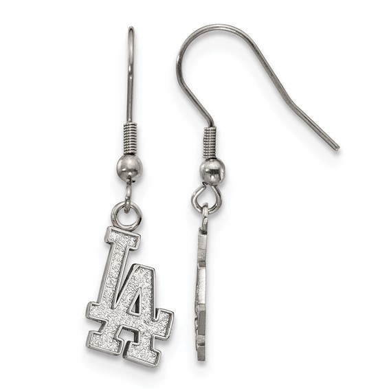 Stainless Steel Major League Baseball LogoArt Los Angeles Dodgers Dangle Earrings