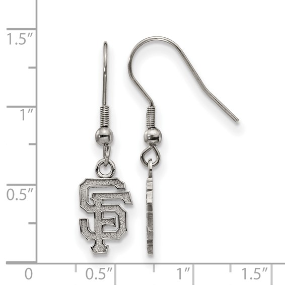 Stainless Steel Major League Baseball LogoArt San Francisco Giants Dangle Earrings