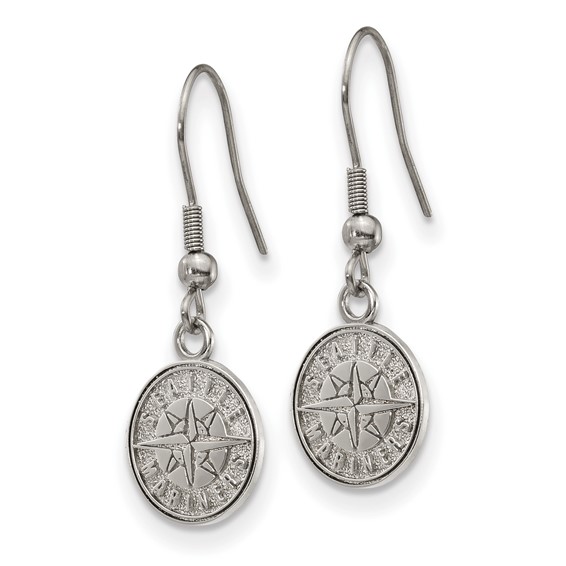 Stainless Steel Major League Baseball LogoArt Seattle Mariners Dangle Earrings