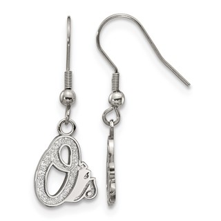 Stainless Steel Major League Baseball LogoArt Baltimore Orioles Dangle Earrings