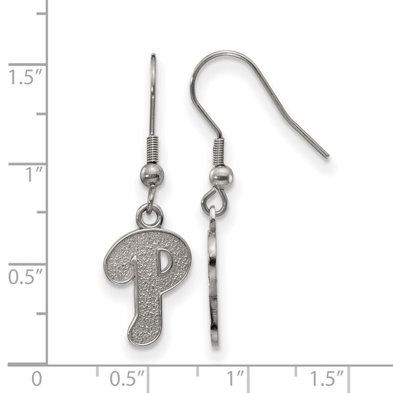 Stainless Steel Major League Baseball LogoArt Philadelphia Phillies Dangle Earrings