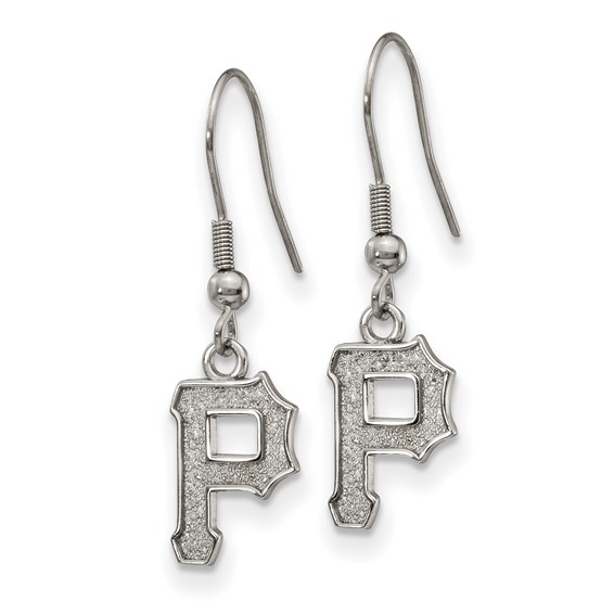 Stainless Steel Major League Baseball LogoArt Pittsburgh Pirates Letter P Dangle Earrings