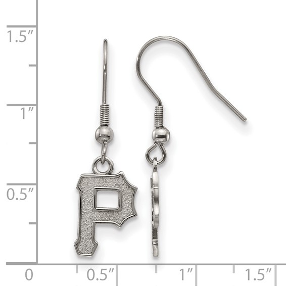 Stainless Steel Major League Baseball LogoArt Pittsburgh Pirates Letter P Dangle Earrings