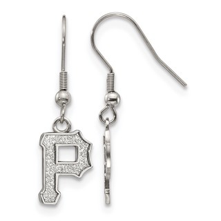 Stainless Steel Major League Baseball LogoArt Pittsburgh Pirates Letter P Dangle Earrings