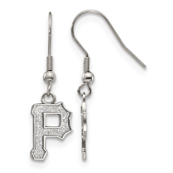 Stainless Steel Major League Baseball LogoArt Pittsburgh Pirates Letter P Dangle Earrings