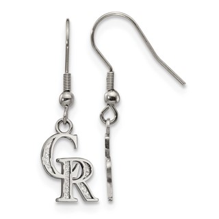 Stainless Steel Major League Baseball LogoArt Colorado Rockies C-R Dangle Earrings