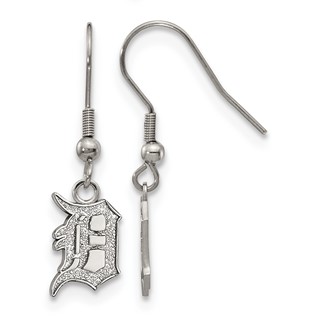 Stainless Steel Major League Baseball LogoArt Detroit Tigers Dangle Earrings