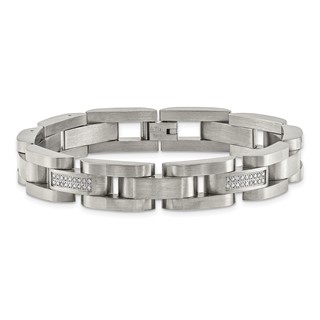 Stainless Steel 11 mm 8.5" .75 TCW Diamond Bracelet