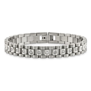 Stainless Steel .50ct Watch Band Link Bracelet
