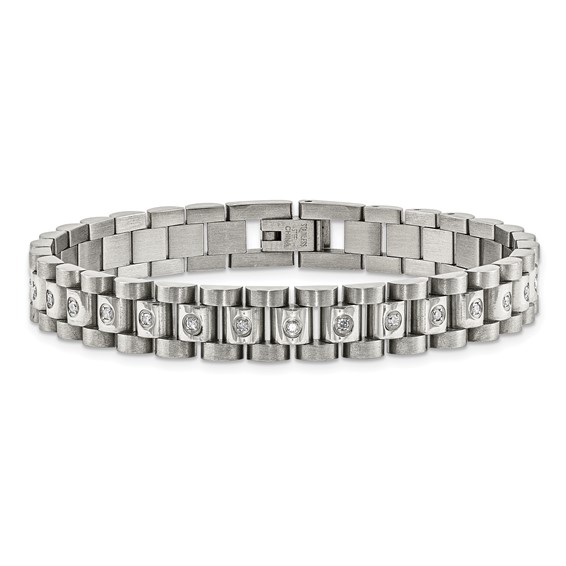 Stainless Steel .50ct Watch Band Link Bracelet