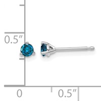 14K White Gold .25ct Blue Diamond Stud Earrings view 2