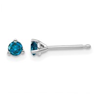 14K White Gold .25ct Blue Diamond Stud Earrings view 1
