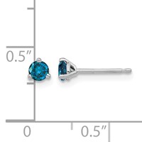 14K White Gold.33ct Blue Diamond Stud Earrings view 2