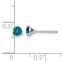 14K White Gold .50ct Blue Diamond Stud Earrings view 2