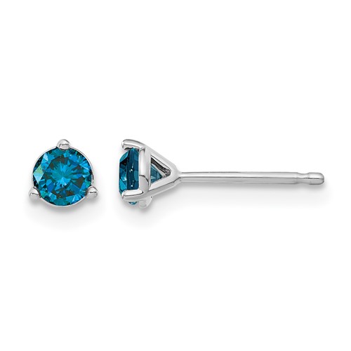 14K White Gold.50ct Blue Diamond Stud Earrings