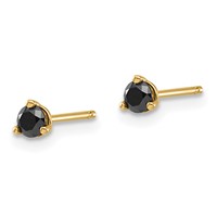 14K 1 4 Carat Black Diamond Stud Earrings view 2