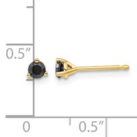 14K 1 4 Carat Black Diamond Stud Earrings view 4