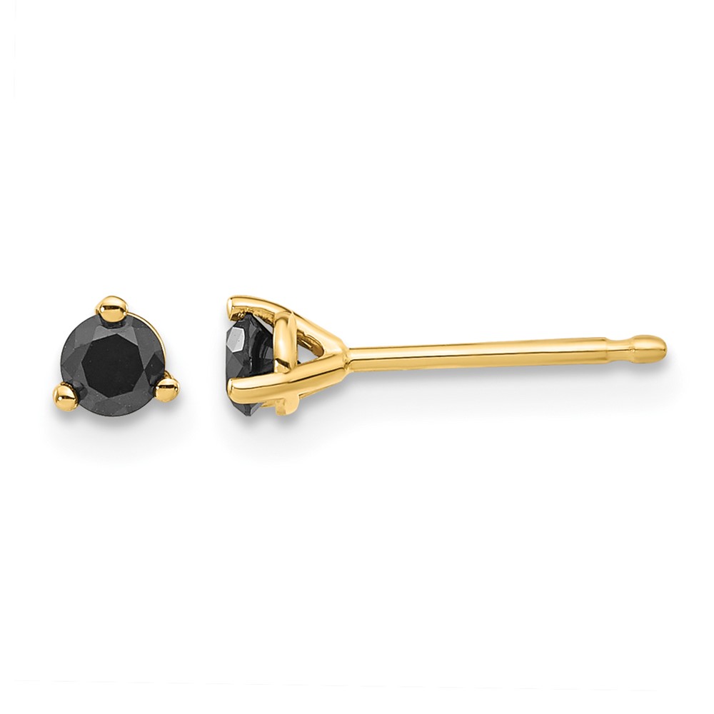14K 1 4 Carat Black Diamond Stud Earrings