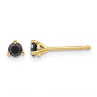 14K 1 4 Carat Black Diamond Stud Earrings view 1